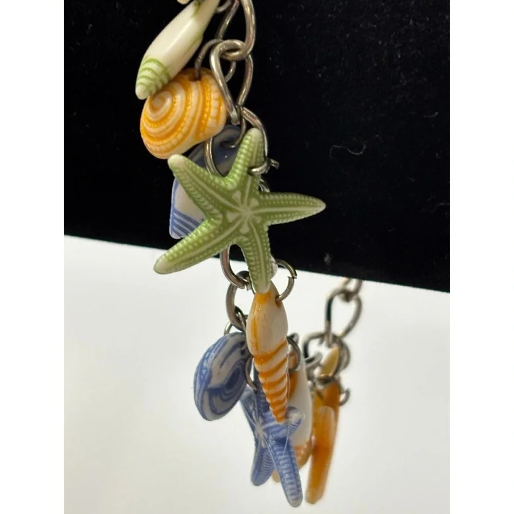 Charm Bracelet Vacation Sea Shells Coastal Maximalist Vibes - Picture 3 of 13